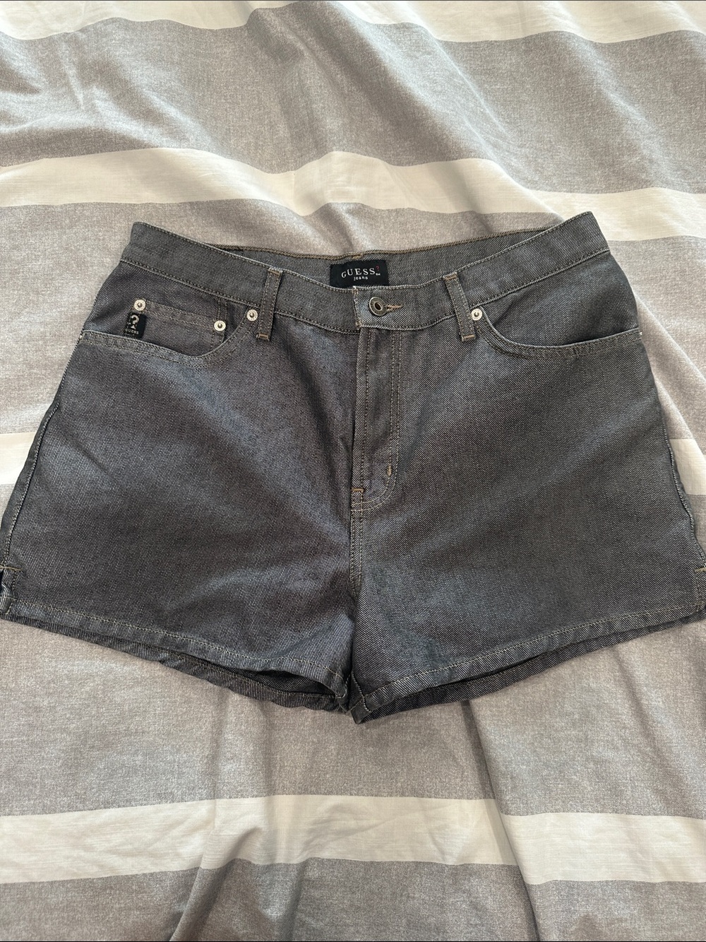 GUESS Women's Charcoal Black Denim Shorts